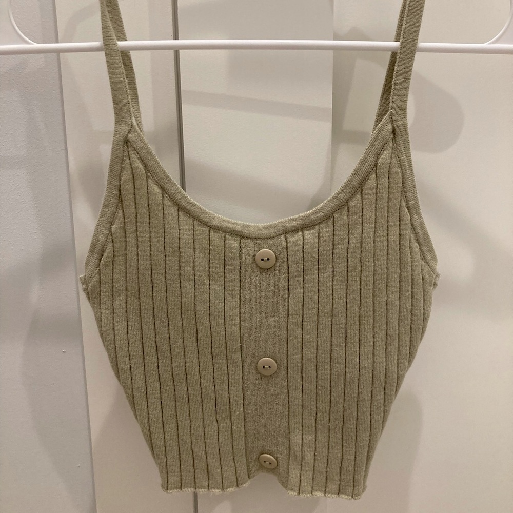 Forever 21 Green Ribbed Tank Top